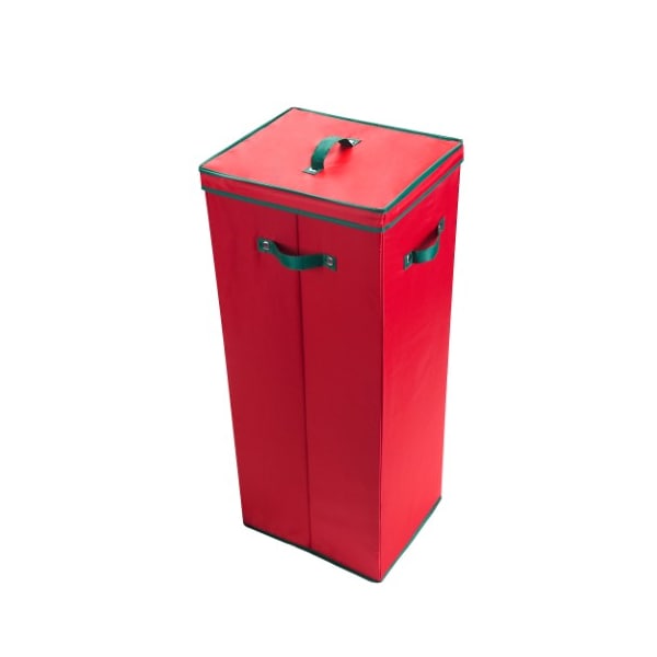 Hastings Home Wrapping Paper Storage Box Holds 20 Rolls of 30" Gift Wrap Upright Container with Lid, Dividers, Red 791816XLA - main